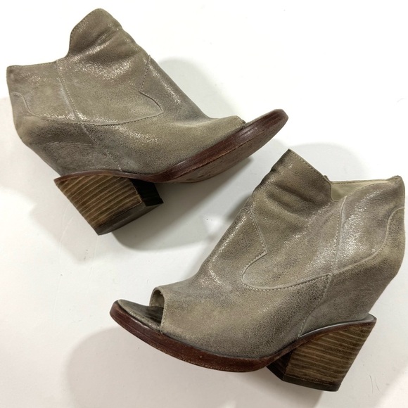 Ash Ros Bis Open Toe Metallic Wedge Ankle Bootie - Picture 6 of 9
